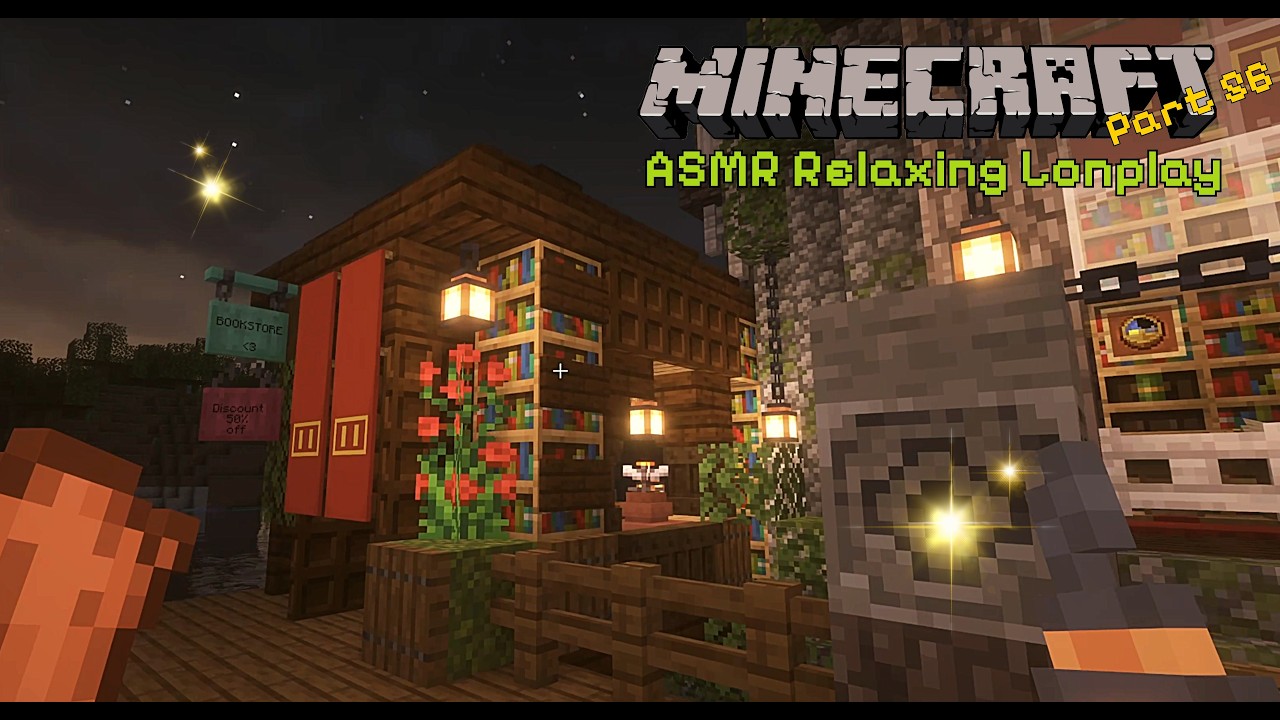 Minecraft ASMR ❤️- Decorating Bookstore | Relaxing Longplay😸 Part 56