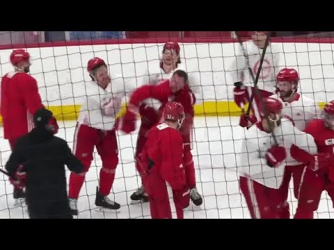 Red Wings' Lucas Raymond, Ben Chiarot get into it at practice amid 6-game losing streak