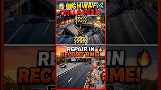 🚧 How Engineers Repaired a Massive Highway Collapse in Record Time! 😱 #shorts #shortvideo