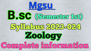 Mgsu semester 1st Zoology syllabus 2023-024