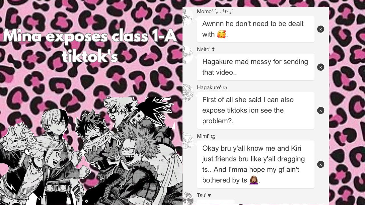 Mina exposes class 1-A tiktoks + Shinsou & neito. | Read desc!| ↖︎ 