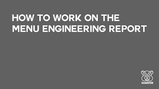 Menu Engineering Report