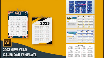 2023 New Year Wall Calendar & Desk Calendar Template In Adobe Illustrator