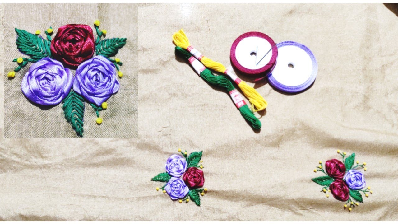 Ribbon Embroidery Mekhela Chadar//সহজ পদ্ধতিত ৰিবন এমব্রইদেৰী শিকো আহক//Easy ribbon work