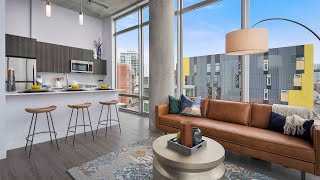A River West 2-bedroom model 2A at the transit-friendly Spoke apartments
