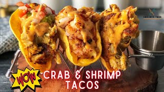 How to make Lump Crab & Shrimp Tacos + Homemade Taco Shells & Crab sauce