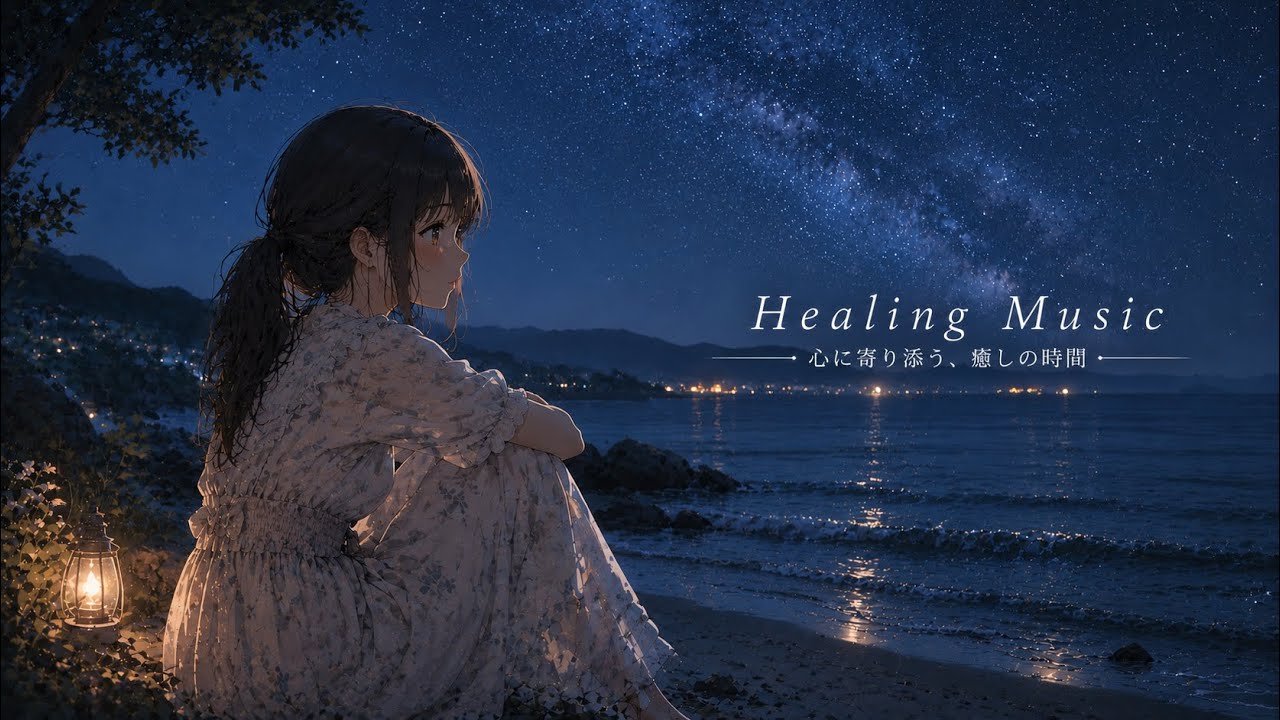 【睡眠用】波の音と、忘れられない夜。｜静かなピアノBGM