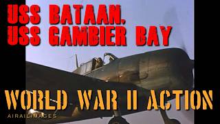 Uss Bataan Uss Gambier Bay Wwii Aircraft Carrier Action Fm-2 Snj National Archives Nara Airailimages