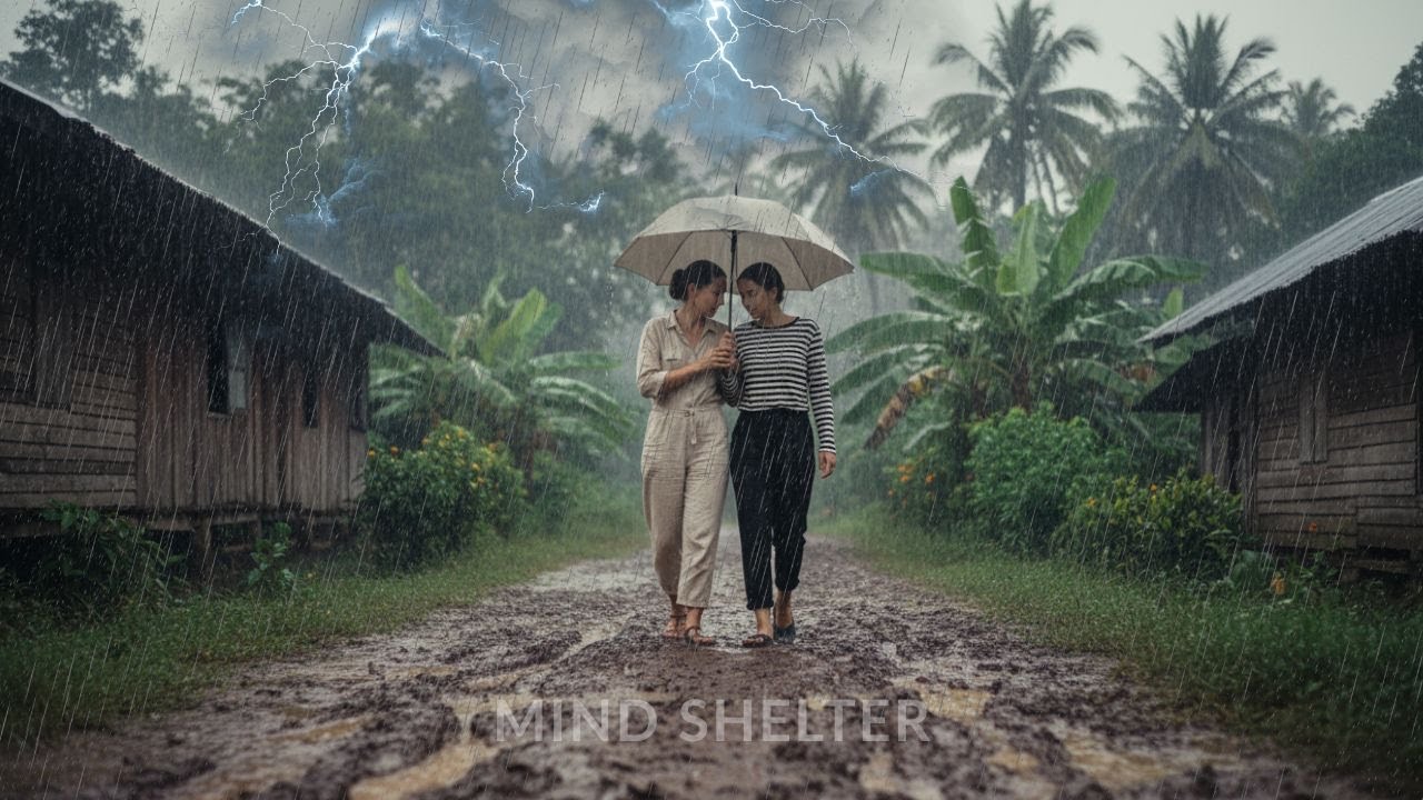 🔴LIVE Heavy rain and thunderstorms hit the green and beautiful mountainous country For Sleeping