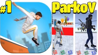 ParkoV: parkour rooftop runner Game - Test speed in a 3d run race _ COMPLETE level Review gameplay screenshot 1