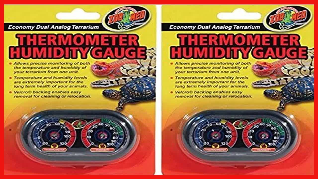 Zoo Med (2 Pack) Economy Analog Dual Thermometer and Humidity Gauge 