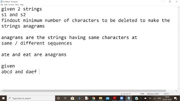 NEC Programming Practice Session - Anagrams by removing minimum number of characters #CodeClass