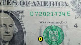 🇺🇸2013  $1 Bill – Serial Number D72021734E | Value 💰#DollarBill #1Dollar #CurrencyCollecting