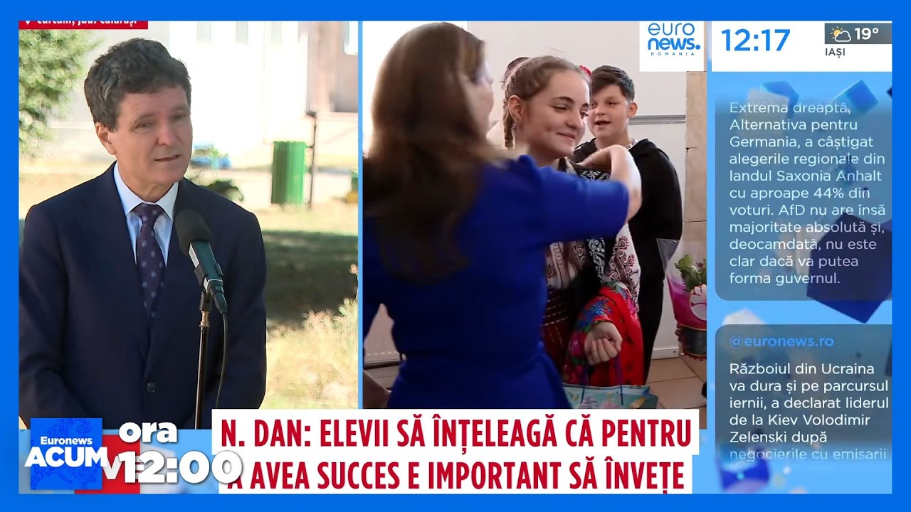 Știrile Euronews România de la ora 12:00 - 7 septembrie 2026