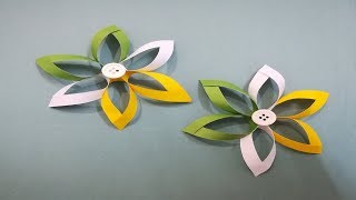 عمل زهرة ملونة بالورق بطريقو سهلهHow to make Roses - paper flower making