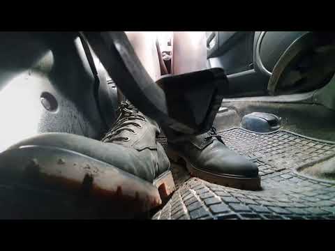 Under Pedal Driving Mazda in Black Timberland Boots Preview