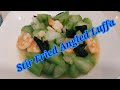 Stir Frying Angled Luffa with Shrimp