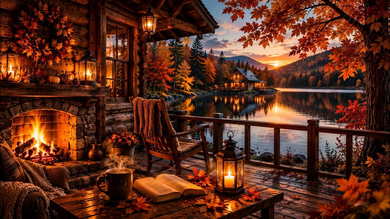 🔥 Fall Lake Cabin Ambience | Smooth Jazz Music with Crackling Fire for Sleep & Study auf YouTube ansehen 🔥 Fall Lake Cabin Ambience | Smooth Jazz Music with Crackling Fire for Sleep & Study auf YouTube ansehen