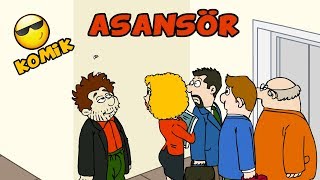 Asansör Komik Kısa Çizgi Film