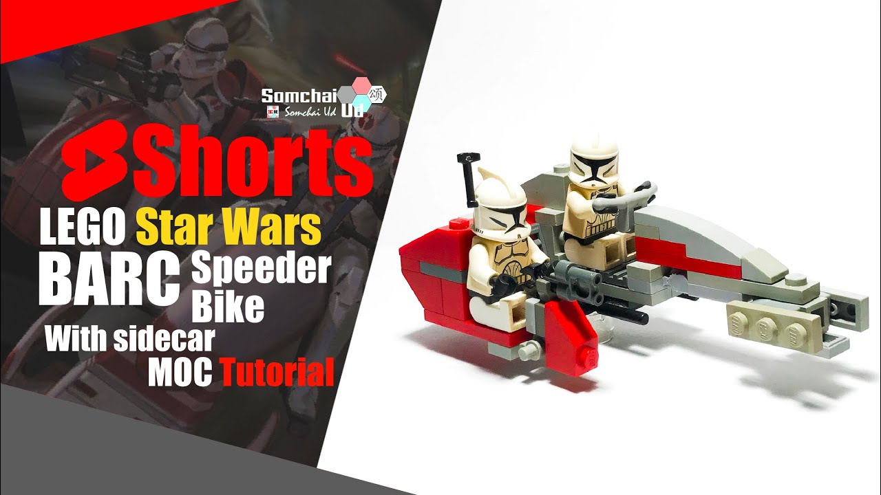 LEGO Star Wars BARC Speeder with Sidecar MOC Tutorial | Shorts | Somchai Ud