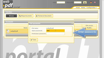 webPDF - Managing passwords for PDF documents