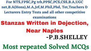 MCQS Stanzas Written in Dejection, Near Naples p b shelley | @studyadmirers screenshot 4