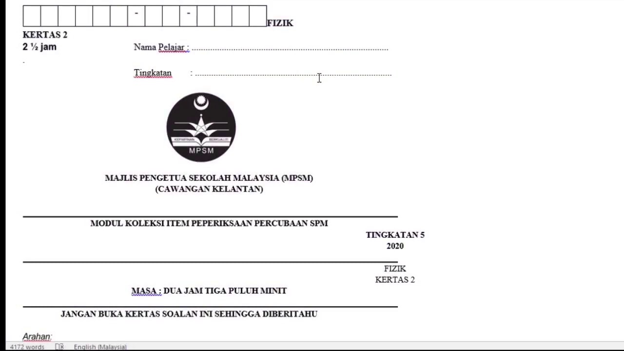 Soalan Percubaan Fizik Kertas 2 Kelantan 2020 Soalan 1 Haba Youtube