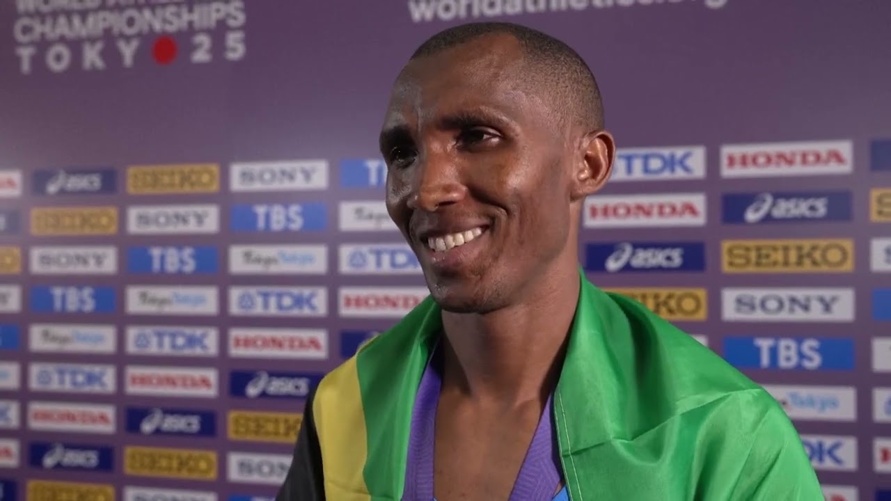 'I am champion' - Tanzania's Simbu wins historic marathon world title in photo-finish.