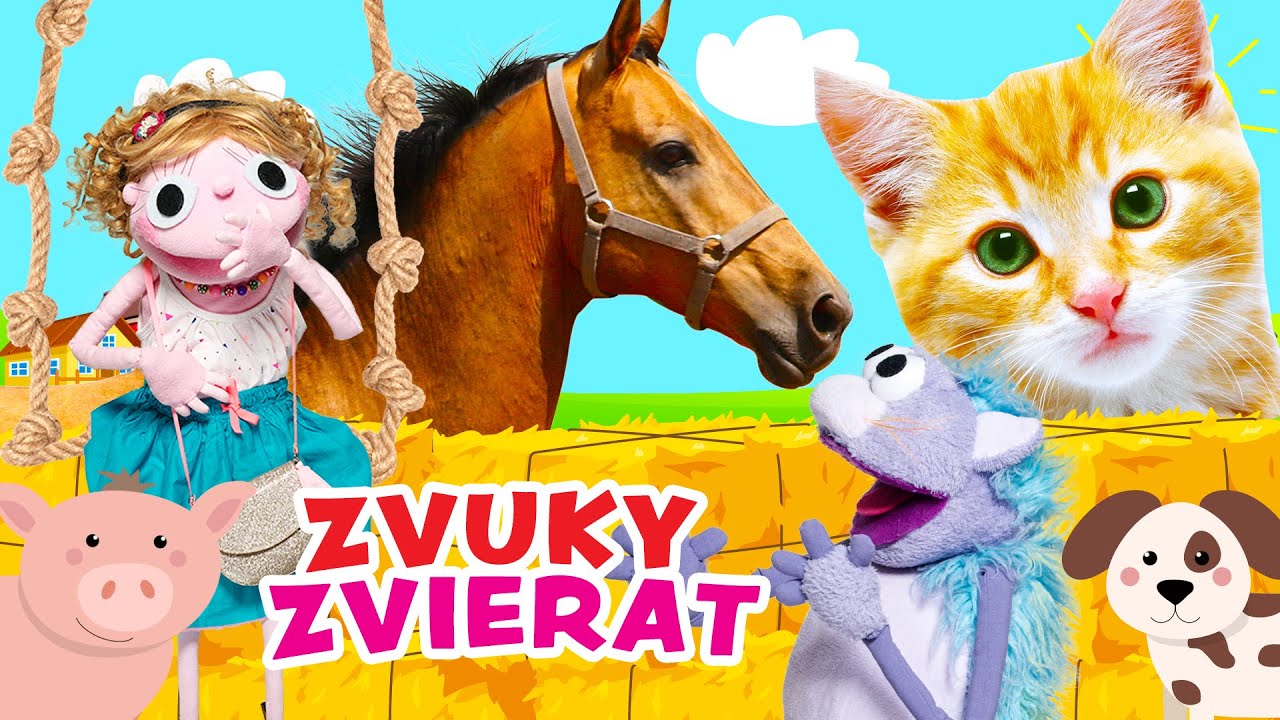 Zvieratká z dvora a ich zvuky | Animal Sounds to Learn | video pre deti Farm Kids | Hanička a Murko