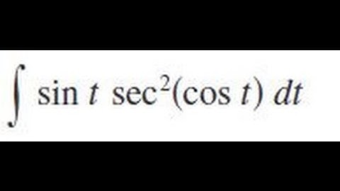 sin t sec^2(cos t) dt, Evaluate the indefinite integral.