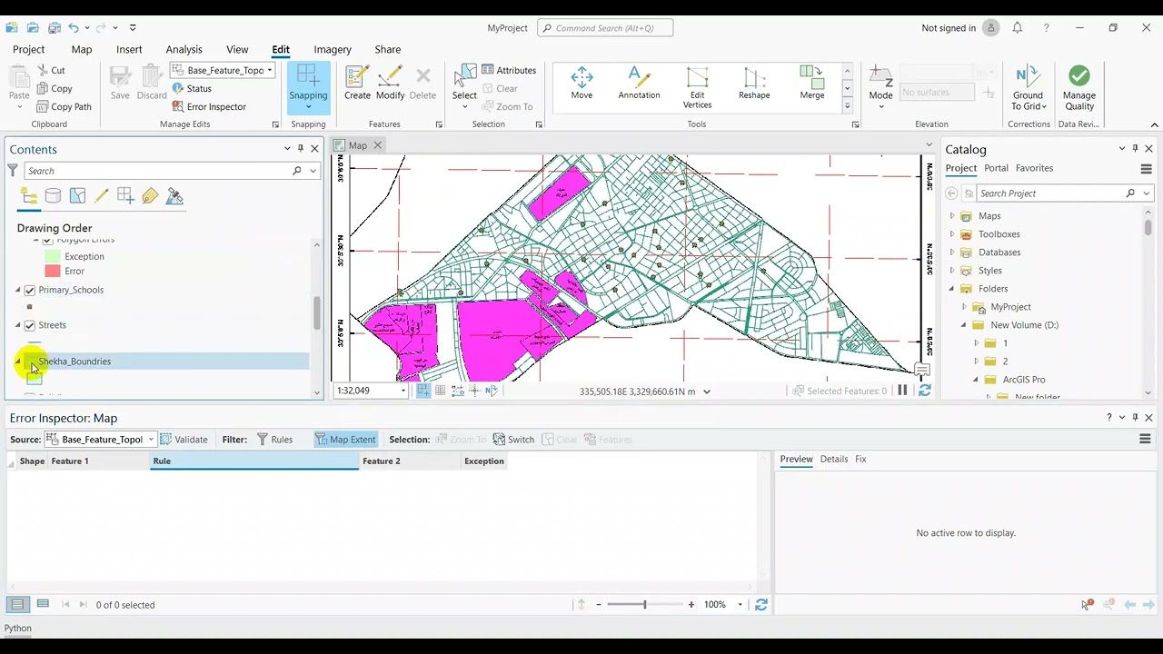 Topology الطبولوجى أو تصحيح البيانات المكانية باستخدام العلاقات المكانية بين الظاهرات