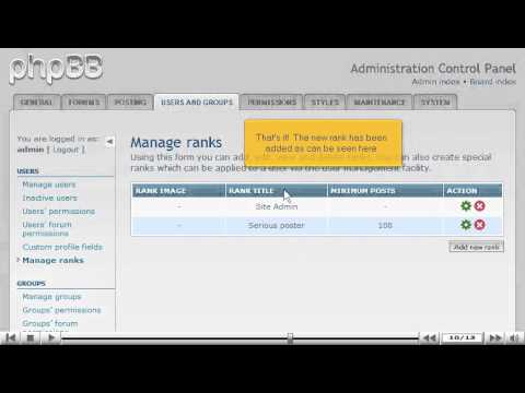 Manage ranks in phpBB by VodaHost web hosting