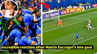 Incredible reaction after Mattia Zaccagni's late goal Croatia Vs Italy 1-1