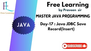 Day 17 : Java JDBC Save Record (Insert) | Free Learning #javatutorial #javaproject #javaprogramming Wealth