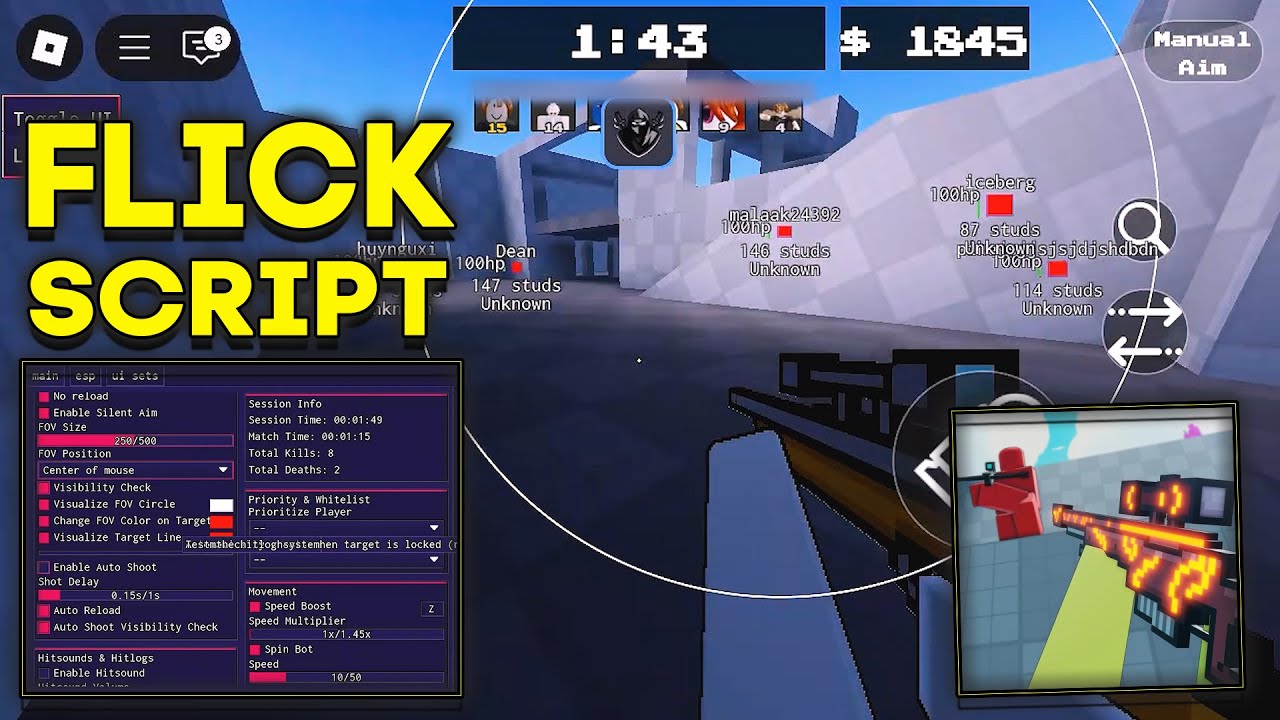 *NEW* Roblox FPS FLICK SCRIPT (SILENT AIM, AUTO SHOOT, AIMBOT, ESP ...