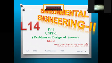 LECTURE-14 ( EE-II U1- PROBLEMS ON SEWERS) @CIVIL 4yr by RAJESH.K