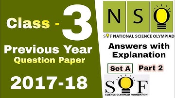 NSO, Class 3, Question Paper 2017, National Science Olympiad