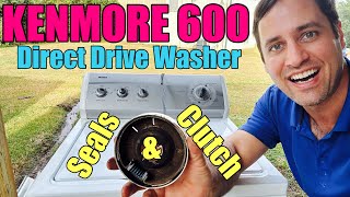 Why This Kenmore 600 Washer isn’t Spinning & Has Oil & Water Under it | Clutch/Seals | 110.29622801