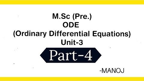 M.Sc Math ODE | Part-4 | Stability of Critical Points | Stable, Unstable and Asymptotically Stable
