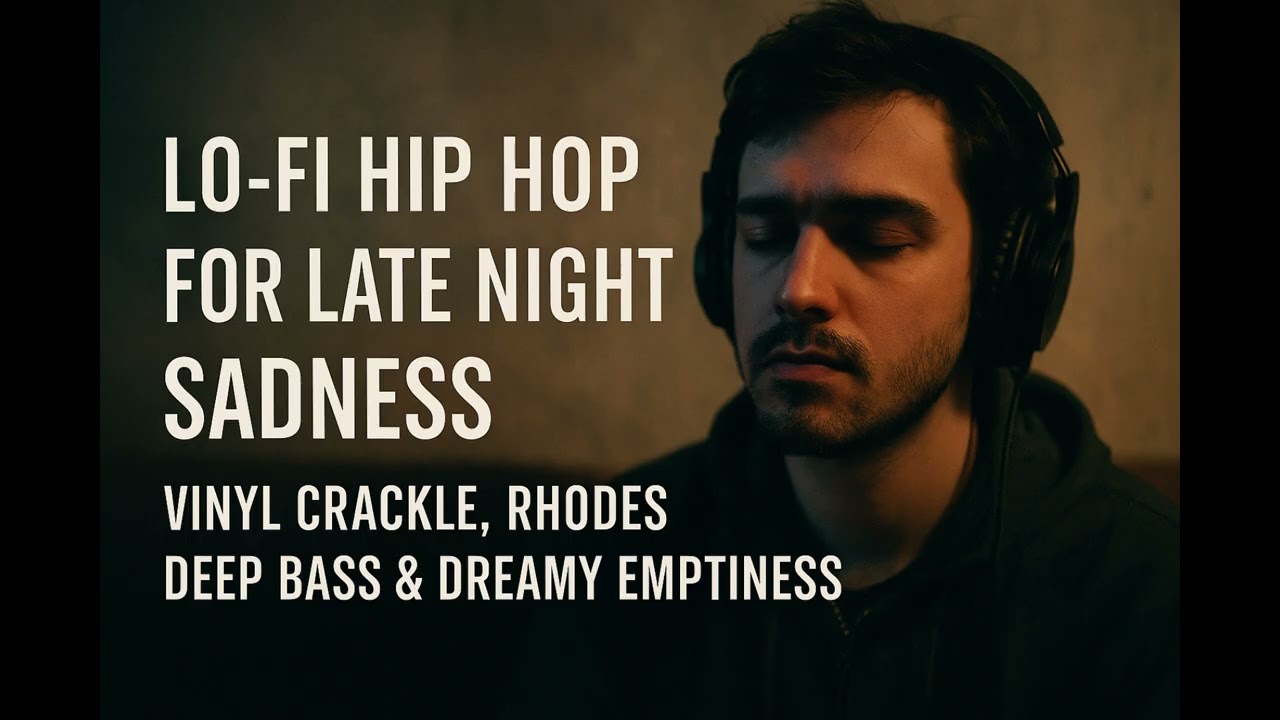 🌙 Lo-fi Hip Hop for Late Night Sadness｜Vinyl Crackle, Rhodes, Deep Bass & Dreamy Emptiness