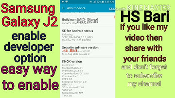 how to enable developer option in Samsung galaxy J2 mobile phone