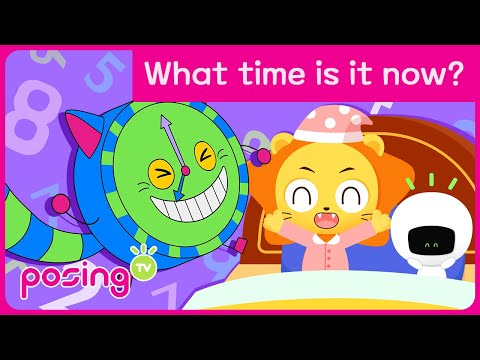😺 What time is it now? | Learn how to read the clock | Educational Song | Animal Songs | posingTV
