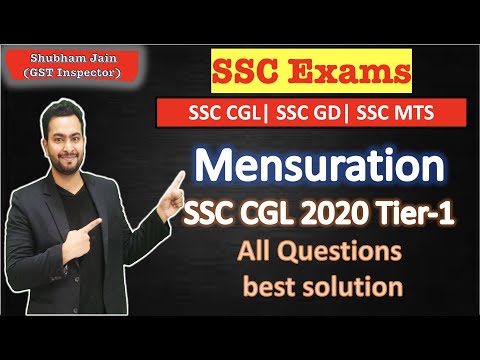 SSC CGL 2020 Tier 1 All mensuration Questions| Important for SSC MTS and SSC GD