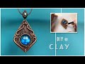 HANDMADE Tutorial：How to Making a Polymer Clay Jewelry Vintage Pendant