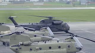 German Air Force Ch 53 Helicopter Takes Off From Katterbach Army Airfield, Ansbach Germany