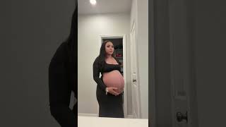 Beautiful 38 weeks pregnant Latina bump #pregnant #shorts #pregnancy #viral #goviral #shortsfeed