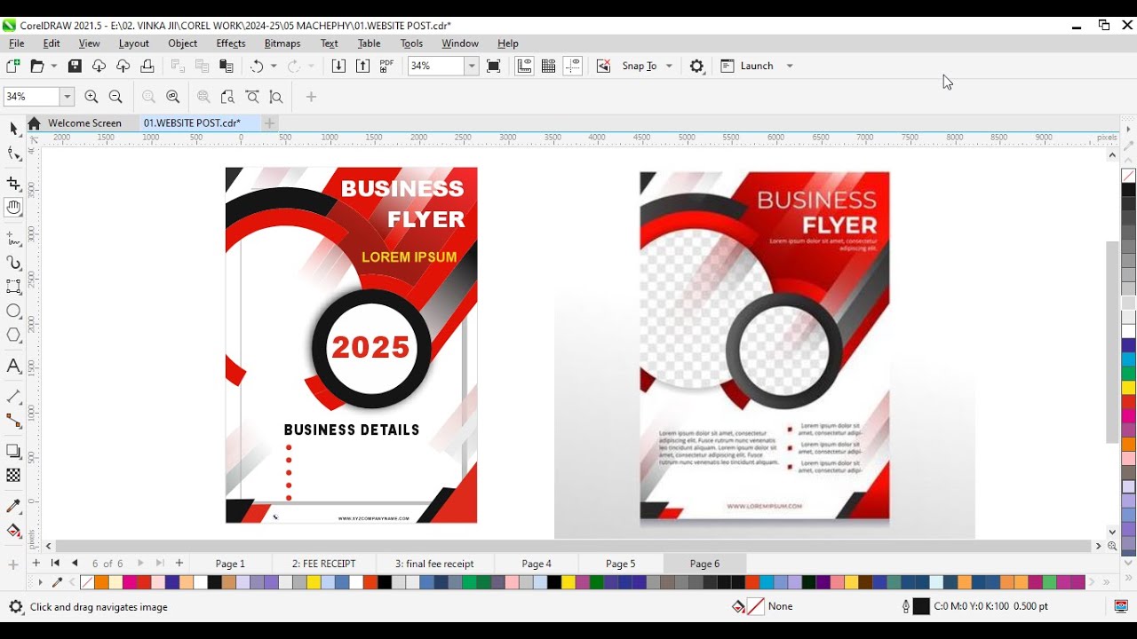 How To Create A Business Pamphlet In Coreldraw /2/ Graphics Design ...