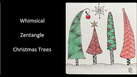 Whimsical Zentangle Christmas Trees