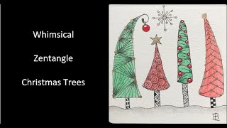 Whimsical Zentangle Christmas Trees