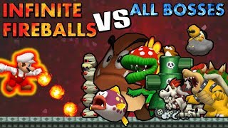 [TAS] Infinite Fireballs Mario VS All Bosses | HD 60FPS